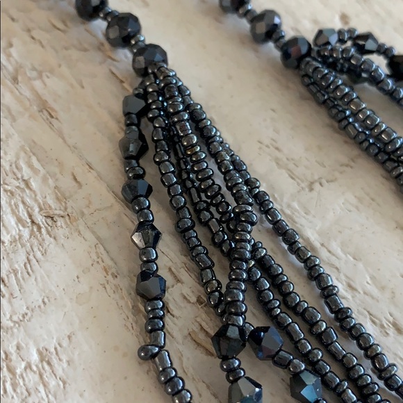NWOT Multi Layered Grey Bead Necklace - Picture 2 of 5